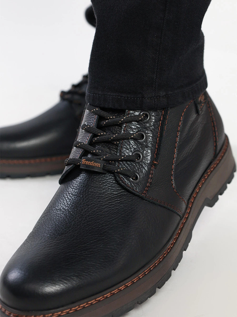 Ботинки-дерби черного цвета с боковой молнией